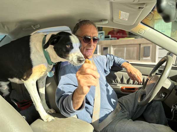 member with his dog